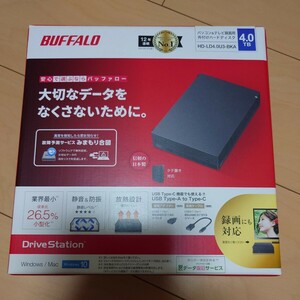 【未使用品】バッファロー BUFFALO 外付けハードディスク 4.0TB パソコン＆テレビ録画用　HD-LD4.0U3-BKA