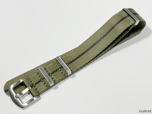 20ｍｍ 高品質 光沢 NATO ストラップ 腕時計ベルト グリーン/ブラック (ロレックス オメガ ブライトリング タグホイヤー 対応)ファブリック