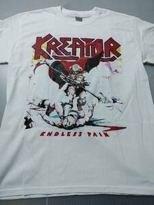 KREATOR Ｔシャツ endless pain 白L / sodom destruction metallica slayer exodus testament voivod s.o.d.