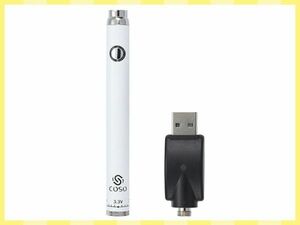 ベイプ 電子タバコ 510規格 ホワイト Vape リキッド 可変電圧 USB充電 CBDオイル用 380mAh 100mmx11mm 即起動 [2711:jungle]