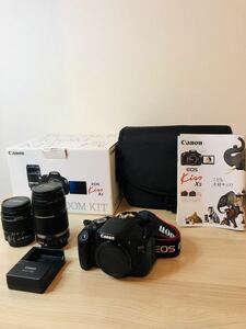 ● 美品 一眼レフスターティングセット Canon EOS Kiss X5 EFS18-55mm EF55-250mm 専用バック箱 説明書付き 通電確認済み