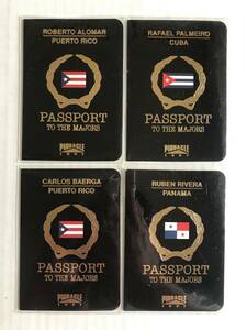 昔のレアインサート　1997 Pinnacle Passport of the Majors（ROBERT ALOMER, RAFAEL PALMEIRO, CALROS BAERGA, RUBEN RIVERA）4枚セット