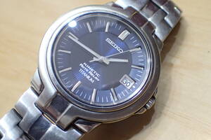 SEIKO/セイコー キネティック ◆10気圧防水 5J22-0C20 チタン製 メンズ腕時計