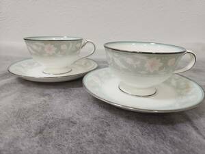 【7955】ノリタケ　フェアモント　Noritake カップ　ソーサー　ペア　2組セット　ブランド食器　コーヒーカップ　ティーカップ ☆保管品☆