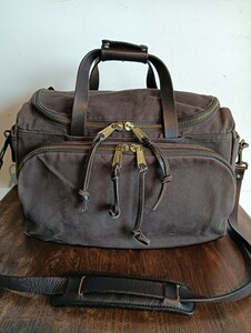 極美品!廃盤レアモデル! FILSON Style 266 Sportsman Rugged Twill Bridle Leather Bag　　　　大型ボストンバッグ 美品バッグ レザー