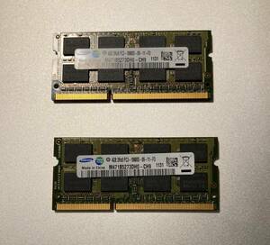 Samsung PC3-10600S (DDR3-1333) 4GB(×2個) SO-DIMM 204Pin ノートPC用メモリ
