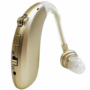 (A) 国内正規品 Z-360 ゴールド 集音器 軽量 充電式 左右両用 耳掛け ノイズキャンセリング 取説付 高齢者 ワイヤレス