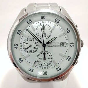 SEIKO CHRONOGRAPH セイコー 7T92-0CC0／QZクオーツ クロノグラフ／稼働品☆１円～