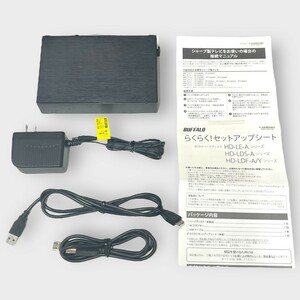 1円出品 【売り切り】BUFFALO USB3.2(Gen.1)対応外付けHDD 3TB ブラック HD-LE3U3-BA