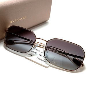 【bgsg6】新品　BVLGARI　ブルガリ　サングラス　ゴールド　BV6125　ヘキサゴン　グラデーションレンズ　イタリア製　ケース＋クロス付属　