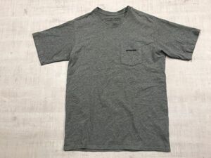 パタゴニア Patagonia アウトドア アメカジ スポーツ 胸ポケット ロゴプリント 霜降り ポケT 半袖Tシャツ カットソー メンズ S グレー