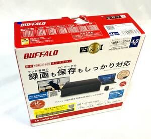 ほぼ新品・バッファロー BUFFALO HD-NRLD4.0U3-BA 4TB 外付けハードディスクドライブ スタンダードモデル JAN:4981254049075