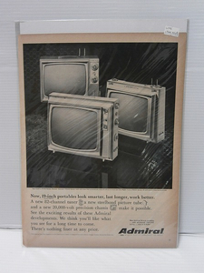 1964年7月17日号LIFE誌切り抜き【Admiral】小型テレビ　USアメリカ