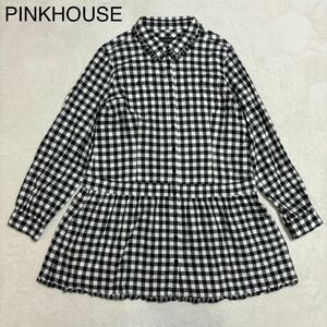 美品 PINKHOUSE ピンクハウス ギンガムチェック シャツワンピース 大きめのサイズ