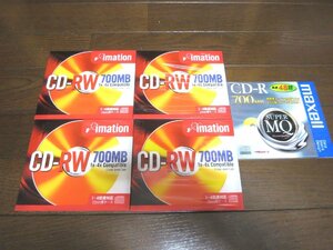 新品! 未使用品 未開封 maxell マクセル CD-R 700MB と imation CD-RW 700MB 4枚 管理番号（W-KM）