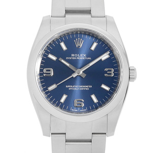 ロレックス オイスターパーペチュアル 114200 ブルー 369 ホワイトバー ランダム番 中古 メンズ 腕時計