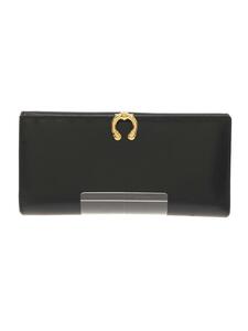 GUCCI◆長財布/レザー/BLK/無地/メンズ