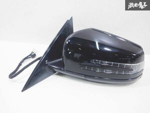 実動外し！！ メルセデスベンツ 純正 W221 Sクラス 後期 右ハンドル サイドミラー 左側 助手席 黒 ブラック 2カプラー 8+9P 電動格納 棚21H