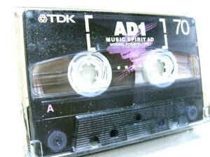 使用済み　中古　カセットテープ　TDK　AD1　Type1　ノーマル　70分　1本　爪あり　No726　スリムケース　