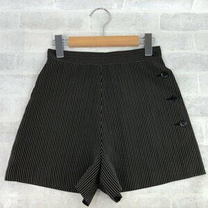 Agnes b アニエスべー ストライプ柄 ハイウエスト ショートパンツ SIZE: 36 ブラック×ブラウン LH632022062302　