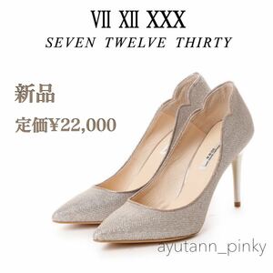 新品箱付き ☆ SEVEN TWELVE THIRTY セブン トゥエルブ サーティー ゴールド ラメ パンプス 24cm ヒール 結婚式 靴 くつ セヴン 日本製