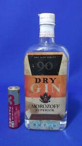珍品ミニボトル「DRY GIN　ドライジン モロゾフ酒造　度数45％」MOROZOFF 昭和レトロ