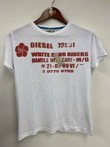 未使用 タグ付き ディーゼル DIESEL Tシャツ サイズS ストレッチ Tシャツ 半袖 白 ホワイト 