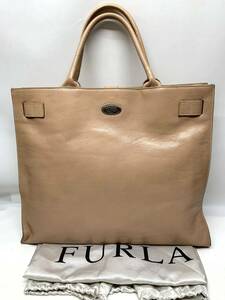 FURLA フルラ　ハンドバッグ　トートバッグ　レザー　薄ピンク系ベージュ 保存袋 12時間以内に発送