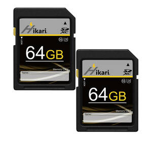 Hikari　SDカード　64GB　SDXC メモリーカード 2枚セット （ Class10　U3　ビデオカメラ 　デジタルカメラ　SDカード　4k　HHS-III）