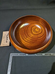 未使用 漆器 欅材 漆塗り 菓子鉢 茶の間 刳り貫き けやき 天然木 刳貫 サラダボウル 無垢 煎茶道具 木製 菓子盆 漆芸 箱入り