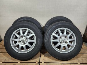 G☆ NISSAN 日産 モコ MOCO 純正 YOKOHAMA ヨコハマ BluEarth ブルーアース 145/80R13 145/80/13 PCD100 4h オフセット45 17年製 ガリ傷有