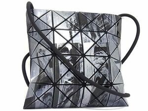 1円 ■新品同様■ BAO BAO ISSEY MIYAKE バオバオイッセイミヤケ PVC 総柄 クロスボディ ショルダーバッグ ポシェット グレー系 FC2567