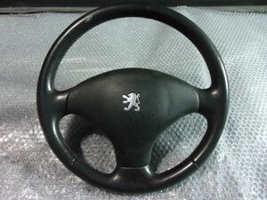 ★激安!★PEUGEOT プジョー 306 純正 ノーマル ステアリング ハンドル 37cm ブラック レザー 96347198ZL / 2R2-1428