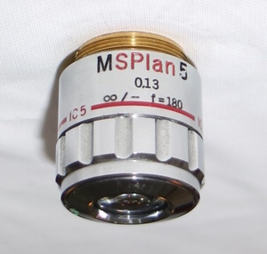 OLYMPUS接眼レンズ MSPlan5 0.13 0/∞　f=180 IC5（レボルバー装着部の直径約20mm）