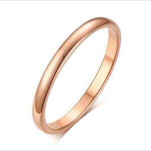新品 13.5号 ステンレスリング ピンクゴールド　ユニセックス ローズゴールド 抗アレルギー シンプル 高品質 結婚指輪 ステンレス 送料無料