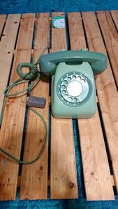 ダイヤル式電話 600-A2(G) 緑電話 昭和レトロ アンティーク 電話機