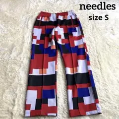 【✨希少】needles トラックパンツ ロゴ ブロック マルチカラー