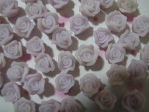【激安卸】8mm樹脂薔薇☆薄紫②50個