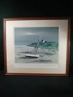 リトグラフ版画ジョルジュラポルト 漁師の入江 自然風景画サイン有