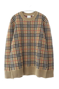 バーバリー BURBERRY ティッシ期 FLETCHER KNIT フレッチャー ノヴァチェック ニット セーター 8021347 M ベージュ ブランド古着ベクトル 2