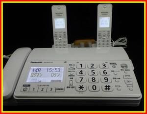 李9755 中古 パナソニック デジタルコードレス 電話機 普通紙ファックス KX-PD225-W KX-FKD405 子機2台付き 