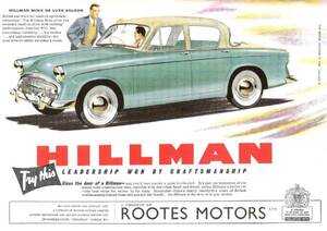 ◆1956年の自動車広告　ヒルマン　ミンクス　HILLMAN　ルーツ