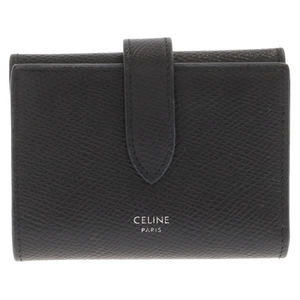 CELINE セリーヌ ファインストラップウォレット 二つ折り財布 ブラック 10H483BEL.38SI