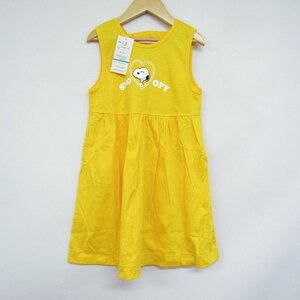 ファミリア ノースリーブワンピース スヌーピーコラボ 未使用品 キッズ 女の子用 120サイズ イエロー Familiar