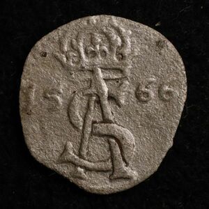 リトアニア大公国 2 Denar 小型銀貨（1566） ジグムント2世時代[E1433]コイン