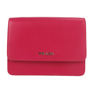 超美品 PRADA プラダ バッグ BT1031 ショルダーバッグ ボックスカーフ PEONIA ショルダーウォレット ポシェット ピンク系【本物保証】