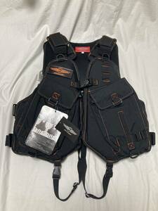 (No1368) 新品 MCワークス ロックマンベスト 1R カラー BK/OR　MC WORKS ROCKMAN VEST