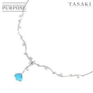タサキ TASAKI ブルートパーズ 0.95ct ダイヤ 0.18ct ネックレス 40cm K18 WG ホワイトゴールド 750 田崎真珠 Necklace 90210662