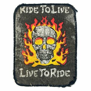 ライド トゥー リブ リブ トゥー ライド ビンテージ パッチ RIDE TO LIVE LIVE TO RIDE Vintage Patch アウトロー バイカー スカル ドクロ