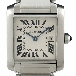 カルティエ CARTIER タンクフランセーズ MM W51011Q3 腕時計 SS クォーツ アイボリー レディース 【中古】